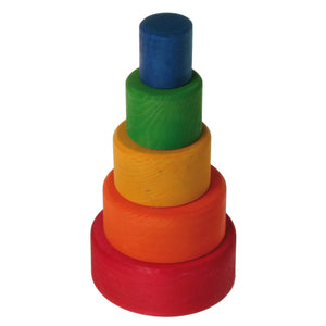 Grimm's Stacking Bowls in Rainbow with a Red Outside-Grimms-Modern Rascals