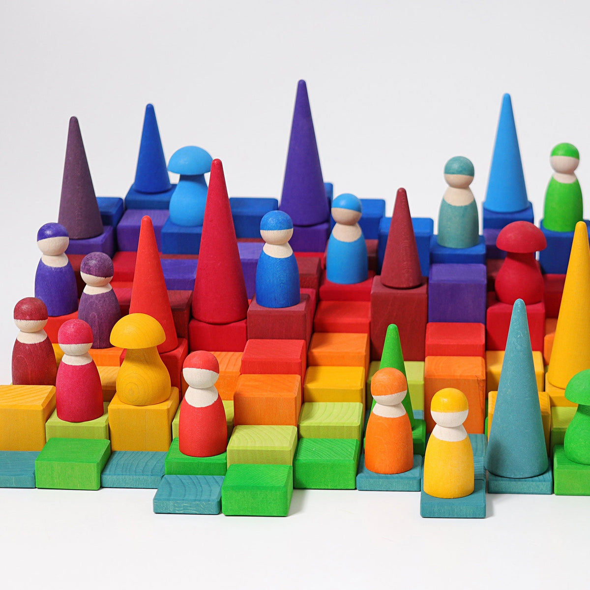 Grimm's Stepped Learning Counting Blocks - 4cm scale-Grimms-Modern Rascals