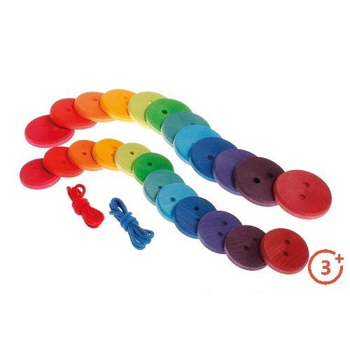Grimm's Thread Game with Large Rainbow Buttons-Grimms-Modern Rascals