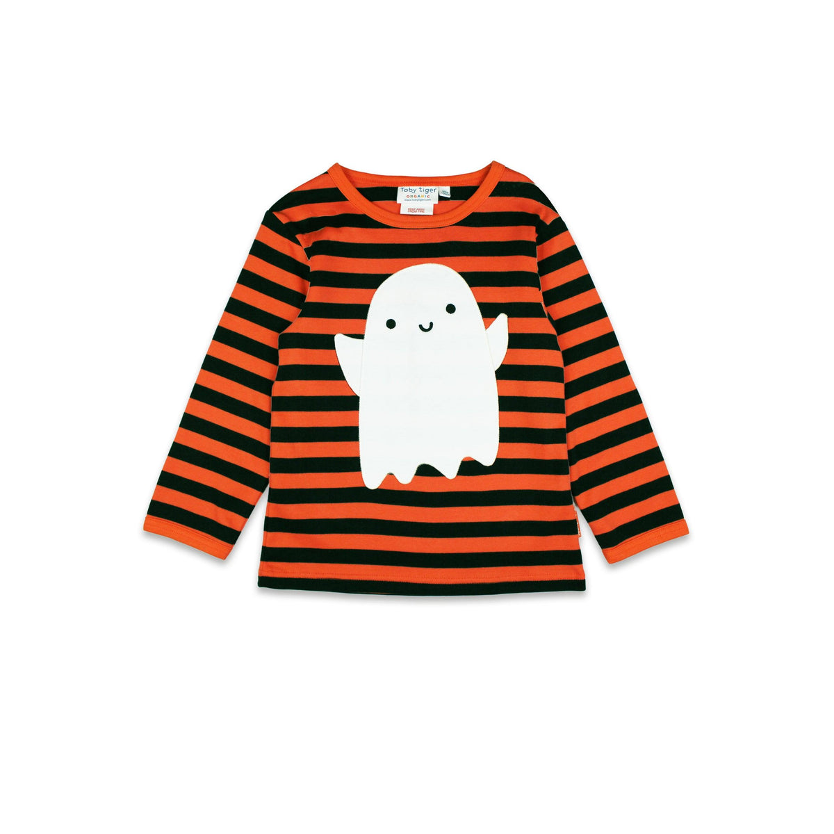 Happy Ghost Applique Long Sleeve Shirt - 2 Left Size 4-5 & 5-6 years-Toby Tiger-Modern Rascals