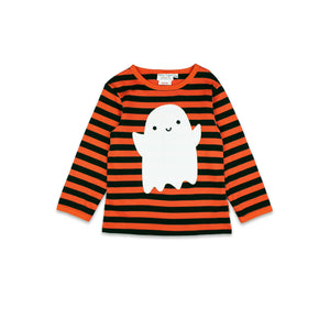 Happy Ghost Applique Long Sleeve Shirt-Toby Tiger-Modern Rascals