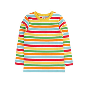 Happy Rib Stripe Rainbow Rib Top - 2 Left Size 4-5 & 5-6 years-Frugi-Modern Rascals