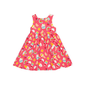Happy Sprinkles Sky Summer Dress - 2 Left Size 4-5 & 5-6 years-Frugi-Modern Rascals