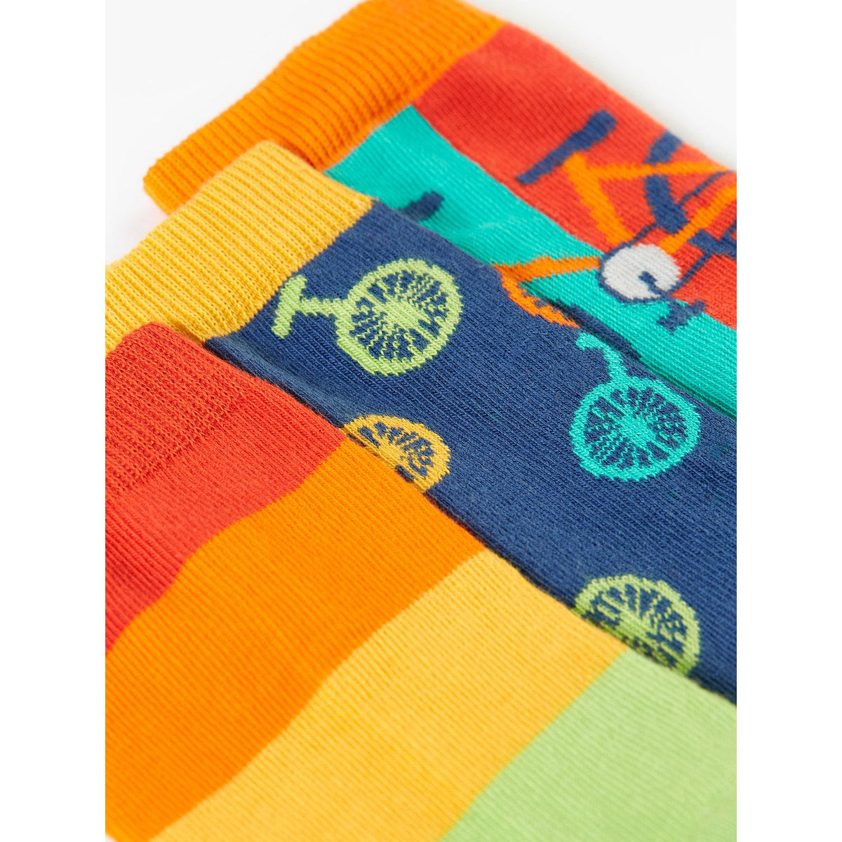 Happy Trails Rock My Socks - 3 Pack - 2 Left Size 2-4 years-Frugi-Modern Rascals