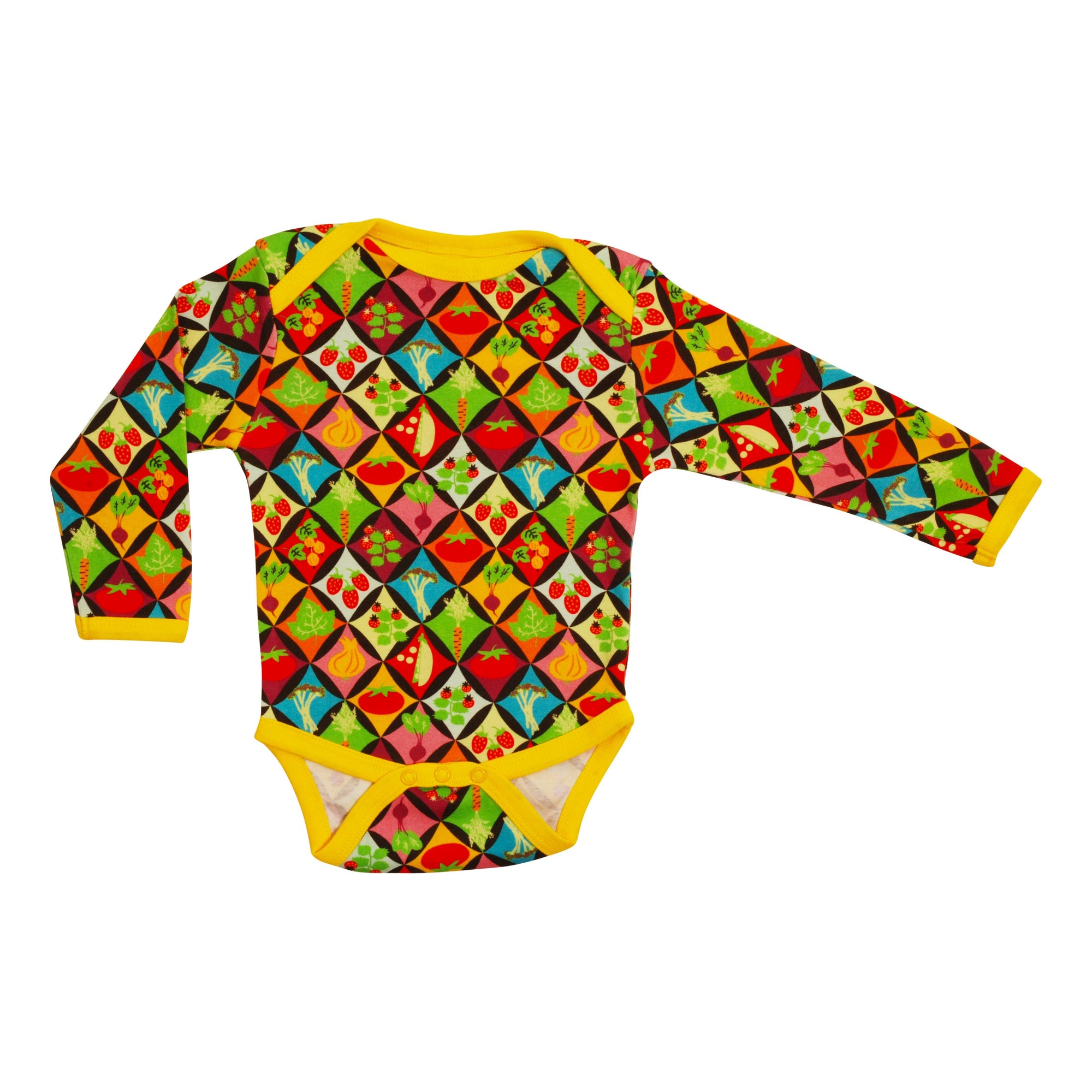 Harlequin Veggies Long Sleeve Onesie - 1 Left Size 12-18 months-Duns Sweden-Modern Rascals
