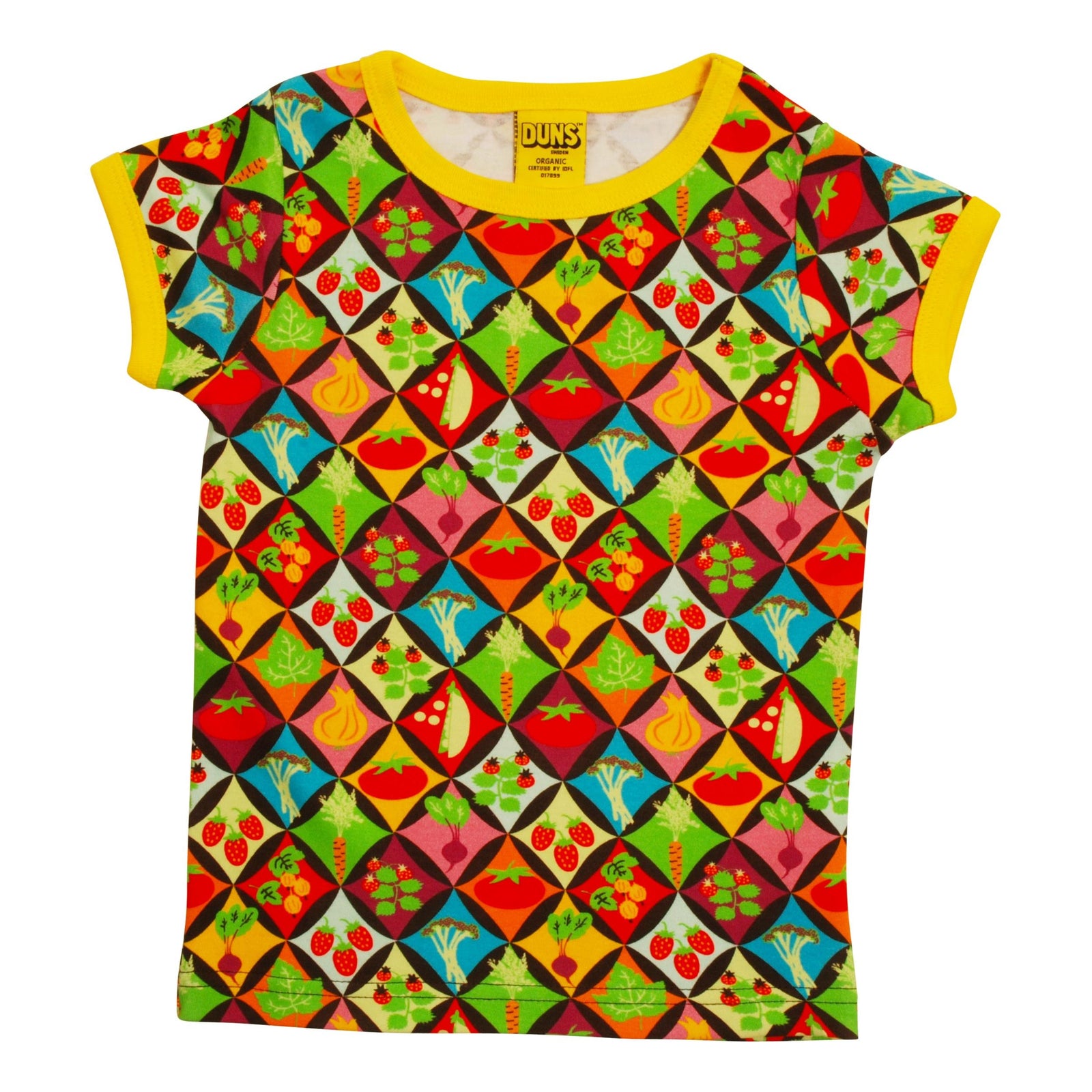 Harlequin Veggies Short Sleeve Shirt - 1 Left Size 9-10 years-Duns Sweden-Modern Rascals