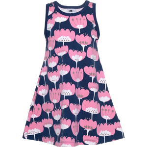 HELINA Sleeveless Dress - Blomma in Blueberry and Light Pink - 2 Left Size 2-3 & 9-10 years-PaaPii-Modern Rascals