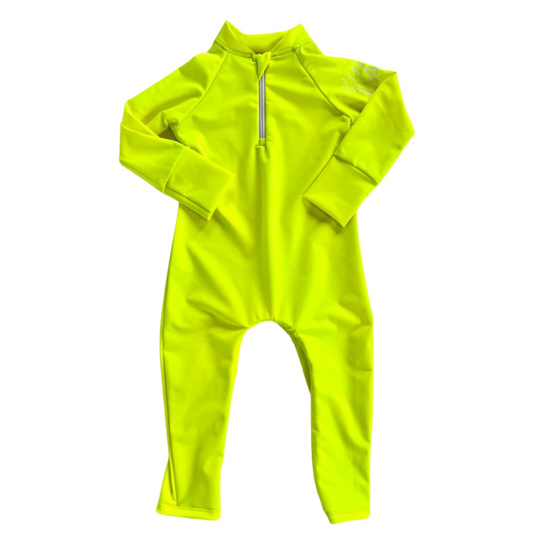 Hi-Vis Easy-Peasy One Piece Swimsuits with UV 50+ Sun Protection - Lime Time-Sun Safe on the Lake-Modern Rascals