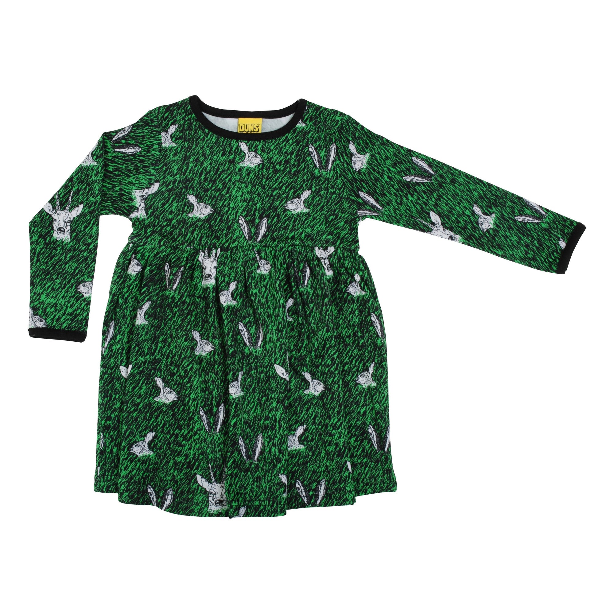 Hiding Long Sleeve Dress With Gathered Skirt - 1 Left Size 11-12 years-Duns Sweden-Modern Rascals