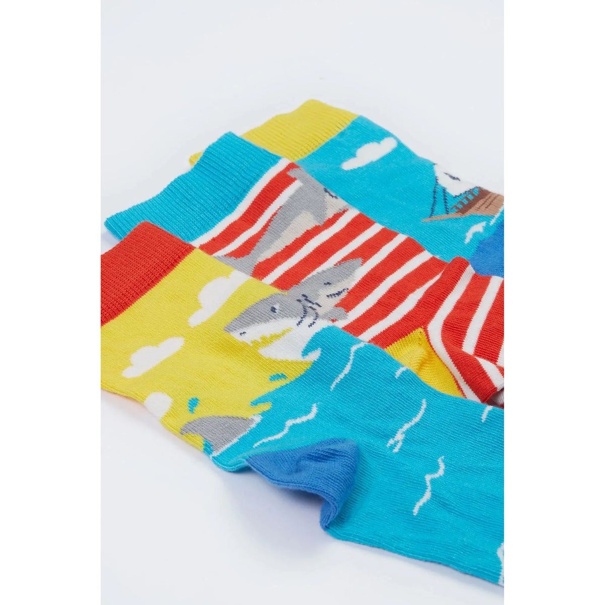 High Seas Rock My Socks -3 Pack - 1 Left Size 2-4 years-Frugi-Modern Rascals
