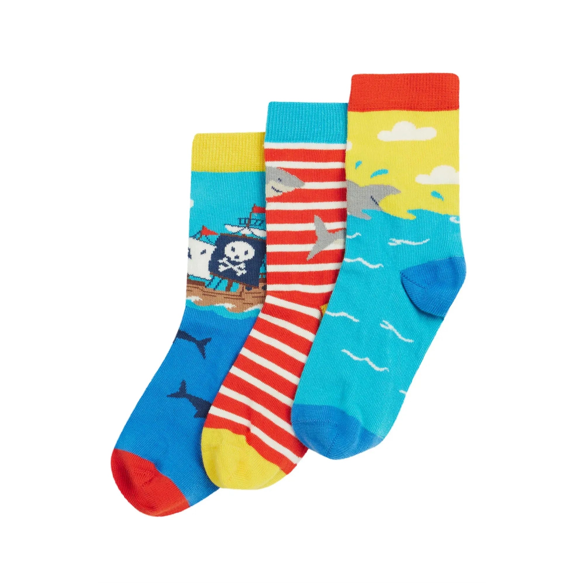 High Seas Rock My Socks -3 Pack - 1 Left Size 2-4 years-Frugi-Modern Rascals
