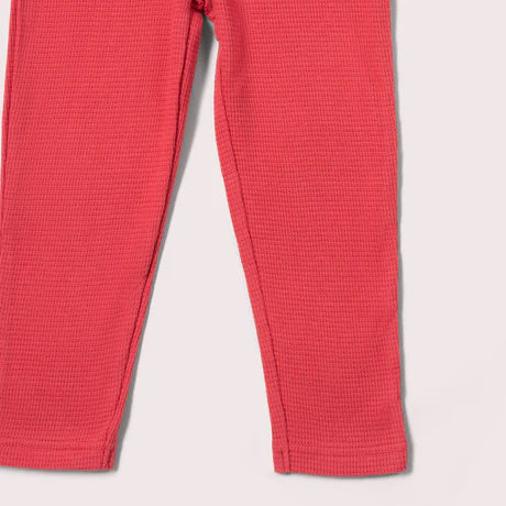 Holly Berry Organic Waffle Leggings-Little Green Radicals-Modern Rascals