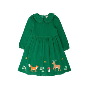 Holly Green / Fox Peony Cord Dress-Frugi-Modern Rascals