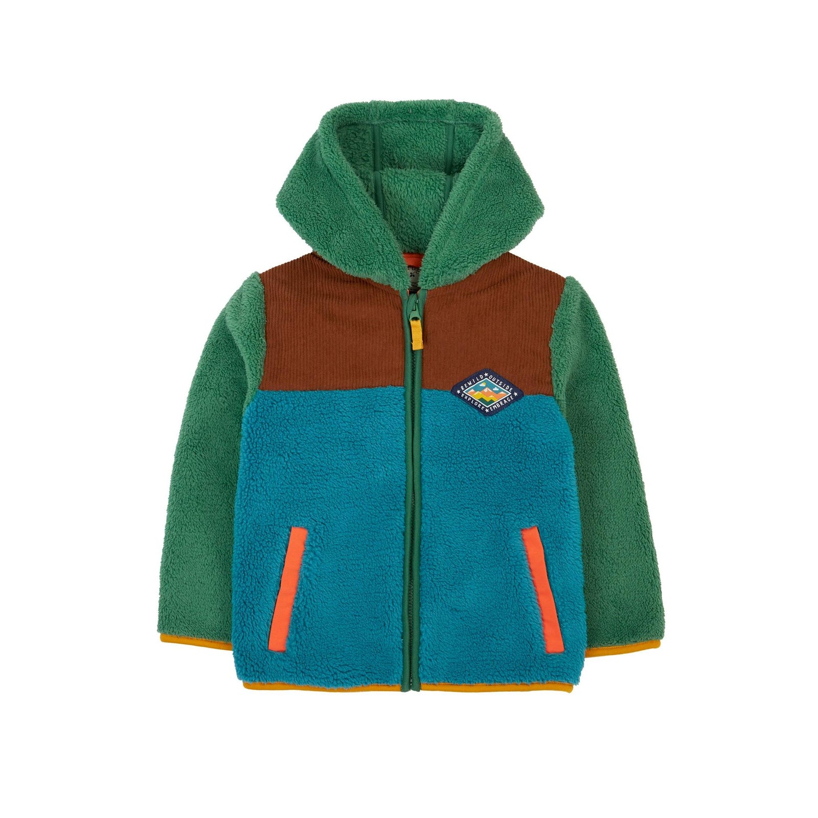 Holly Green/Hotchpotch Bracken Fleece Cord Jacket-Frugi-Modern Rascals