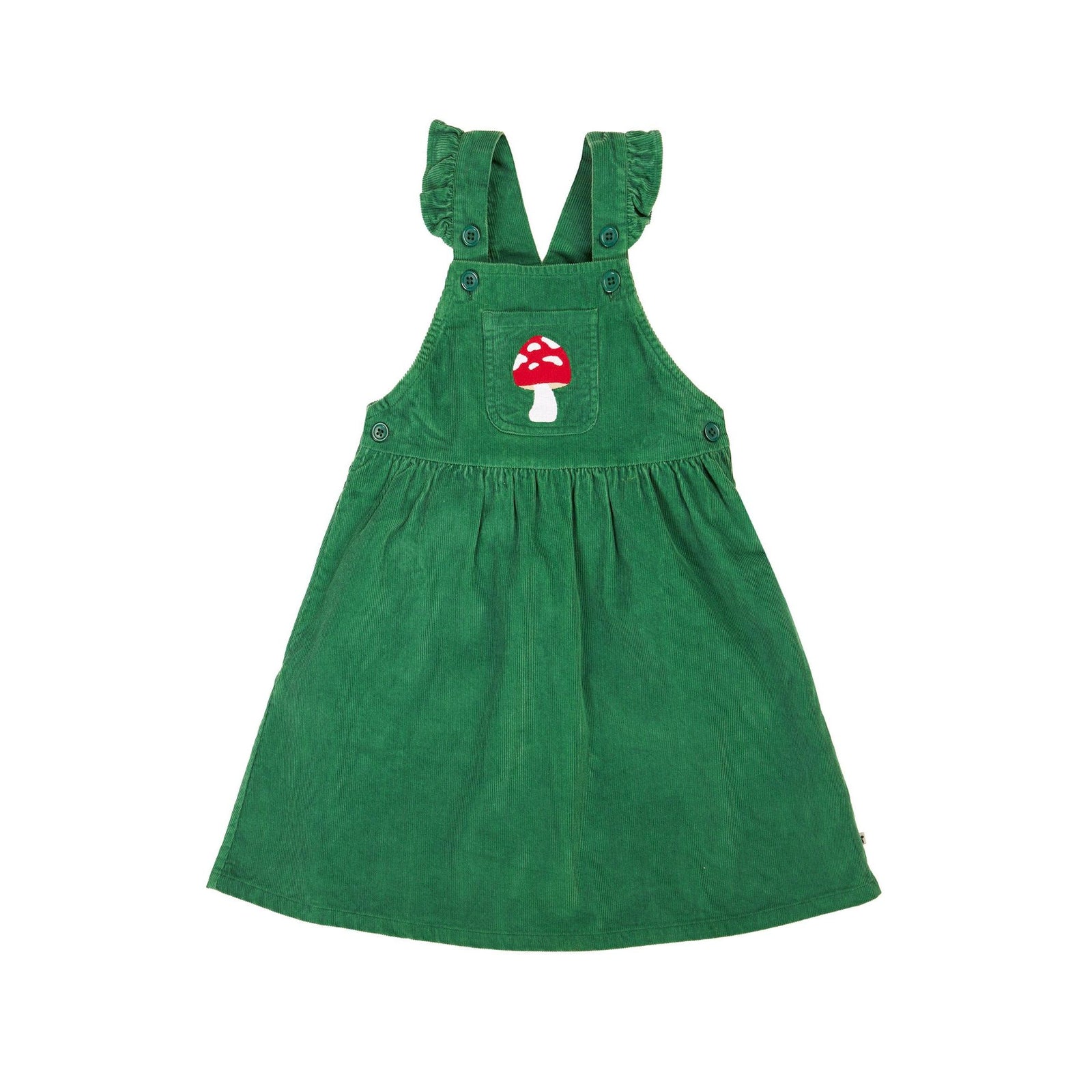 Holly Green/Mushroom Isla Dungaree Dress - 2 Left Size 5-6 & 9-10 years-Frugi-Modern Rascals