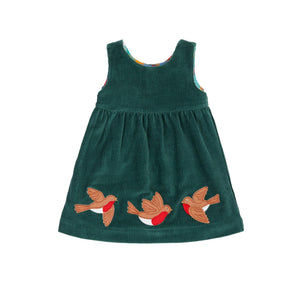 Holly Green/Rainbow Check Rosalie Reversible Dress - 2 Left Size 3-4 & 4-5 years-Frugi-Modern Rascals