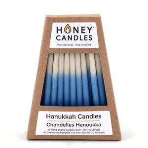 Honey Candles - Beeswax Hanukkah Candles - White and Blue-Honey Candles-Modern Rascals