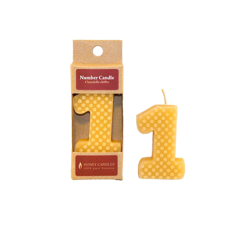 Honey Candles - Natural Birthday Candle - Number 1-Honey Candles-Modern Rascals