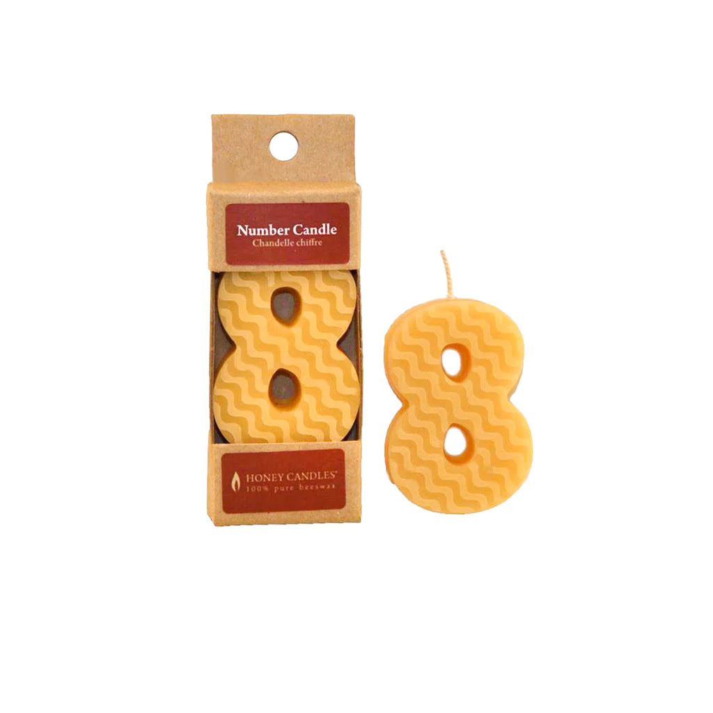 Honey Candles - Natural Birthday Candle - Number 8-Honey Candles-Modern Rascals