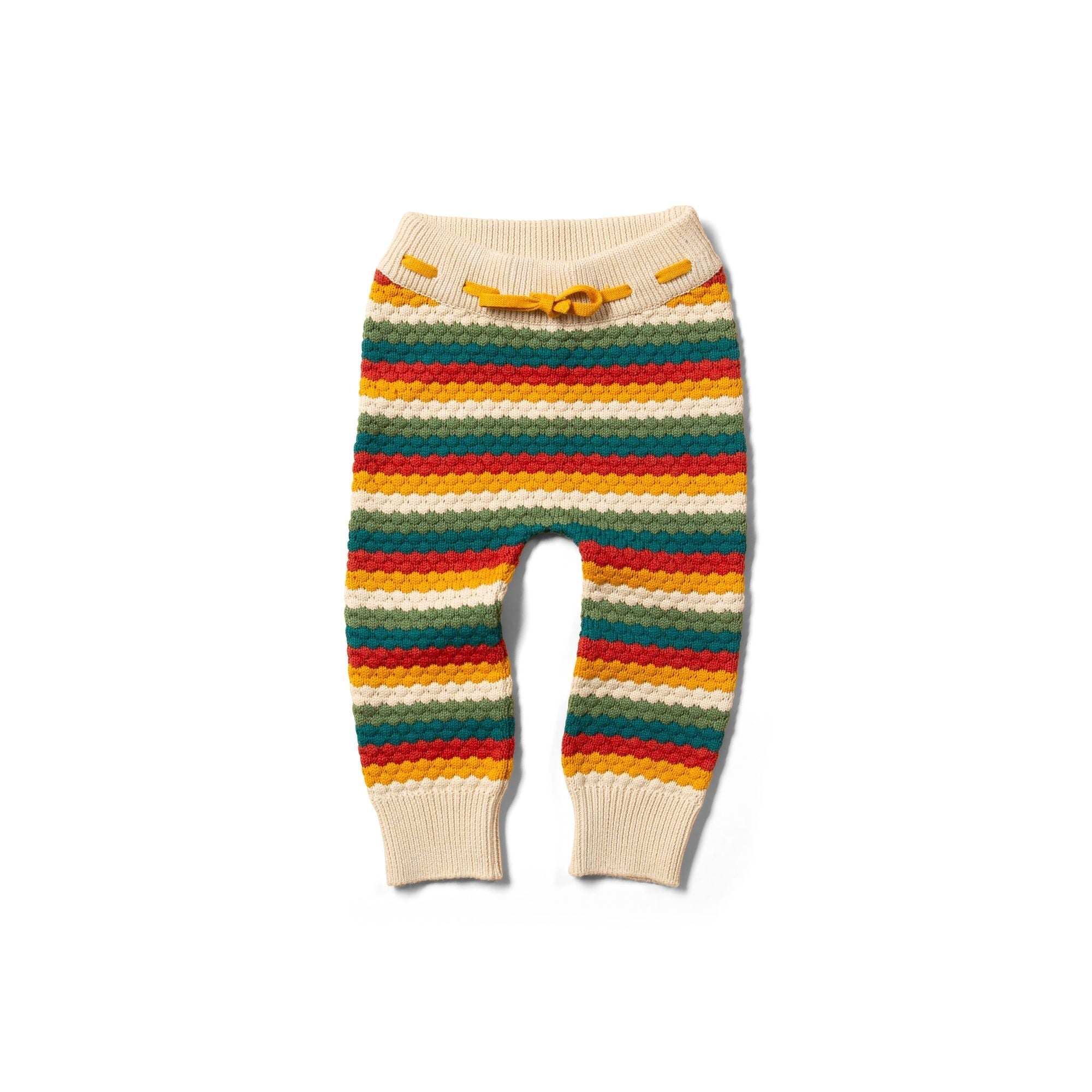 Honeycomb Rainbow Striped Knitted Joggers - 2 Left Size 4-5 & 5-6 years-Little Green Radicals-Modern Rascals