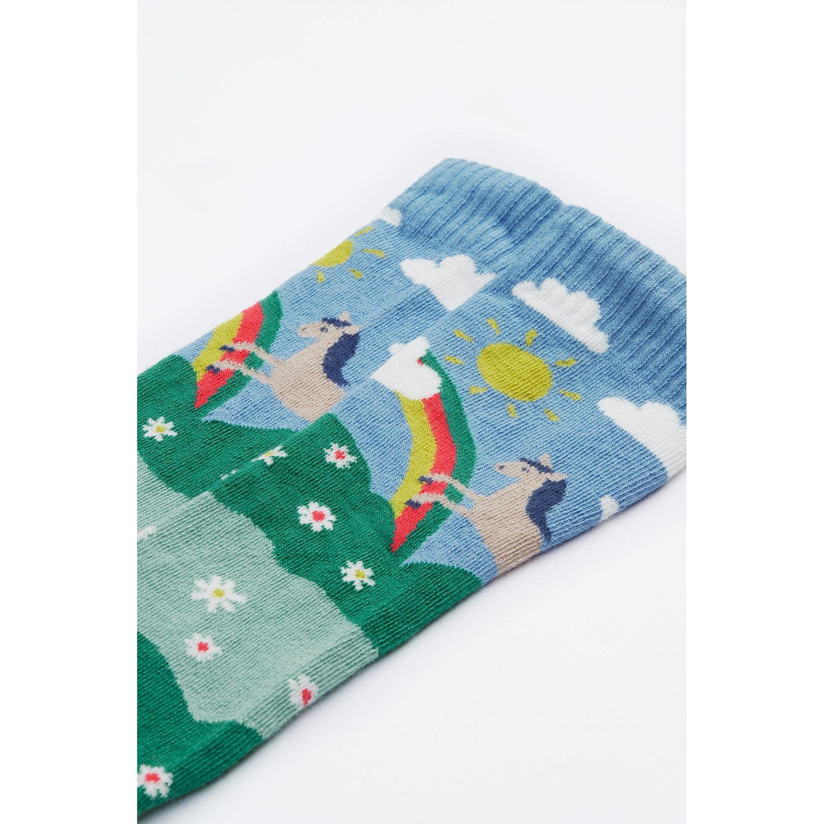 Horse Hygge High Knee Socks - 2 Pack - 2 Left Size 2-4 & 4-6 years-Frugi-Modern Rascals