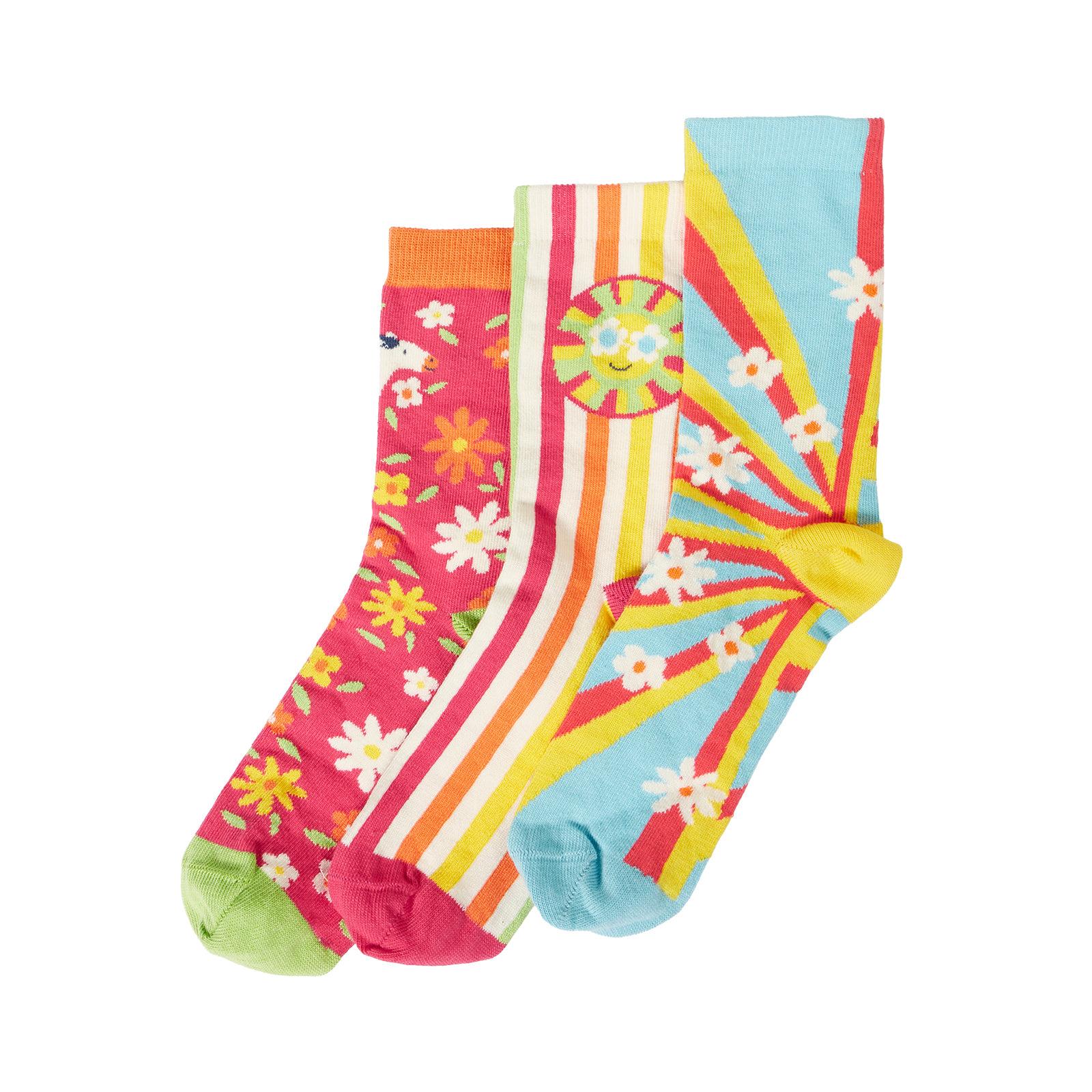 Horse Rock My Socks - 3 Pack - 2 Left size 2-4 & 4-6 years-Frugi-Modern Rascals