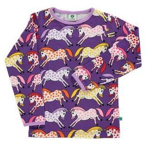 Horses Long Sleeve Shirt in Purple Heart - 1 Left Size 2-3 years-Smafolk-Modern Rascals