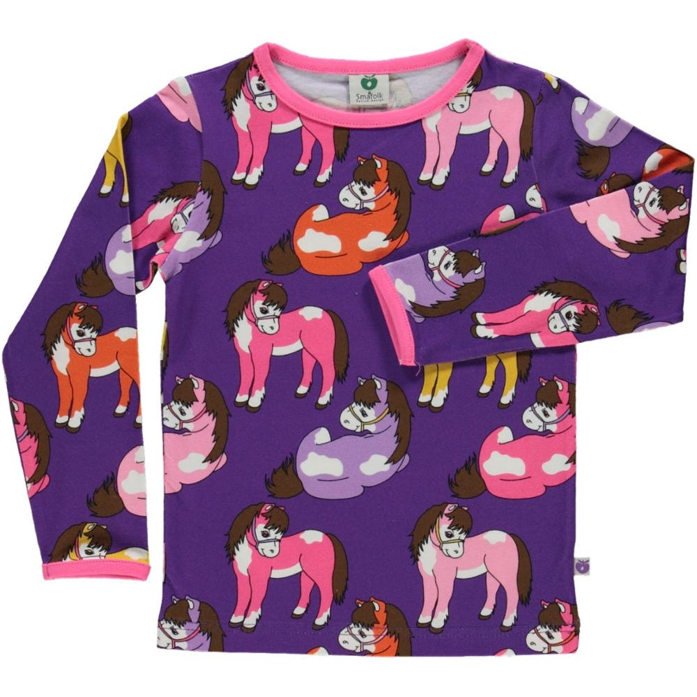 Horses Long Sleeve Shirt - Purple Heart - 1 Left Size 9-10 years-Smafolk-Modern Rascals