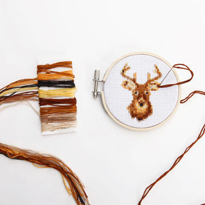 Huckleberry Mini Deer Cross Stitch Kit-Huckleberry-Modern Rascals