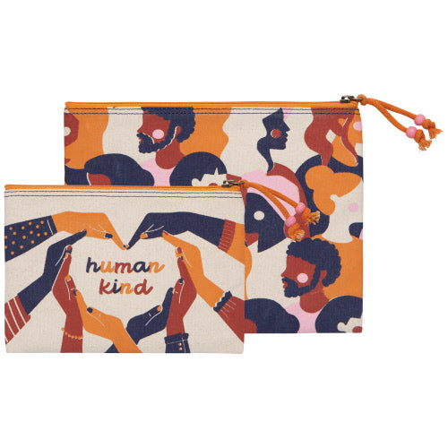 Human Kind - Set of 2 Zip Pouches-Danica-Modern Rascals
