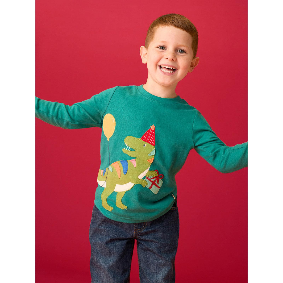 Hut Green / Dinosaur Adventure Circular Top-Frugi-Modern Rascals