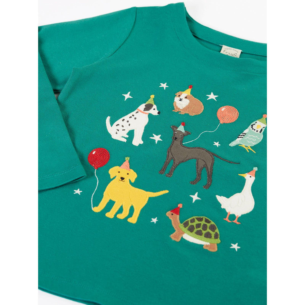Hut Green / Paw-Ty Anna Applique Top-Frugi-Modern Rascals