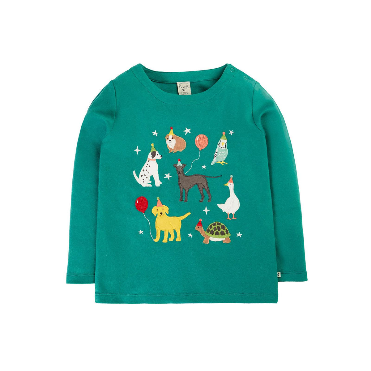 Hut Green / Paw-Ty Anna Applique Top-Frugi-Modern Rascals