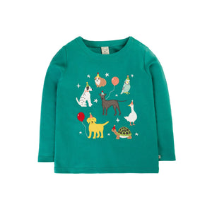 Hut Green / Paw-Ty Anna Applique Top-Frugi-Modern Rascals