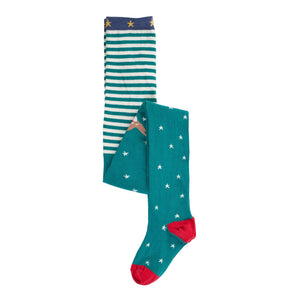 Hut Green Star/Robin Norah Tights-Frugi-Modern Rascals