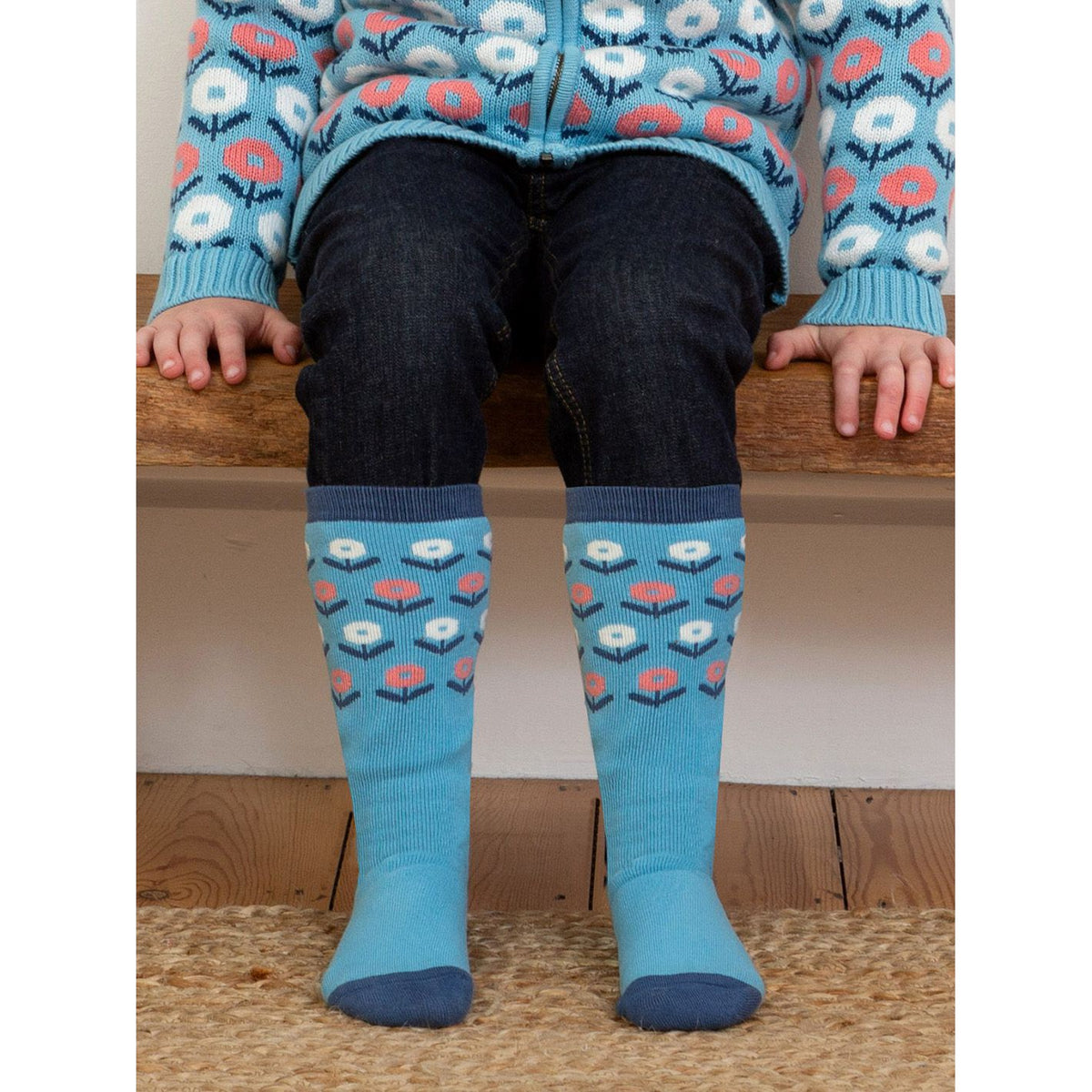 Hygge Cozy Socks in Iceberg -2 Pack - 1 Left Size 2-4 years-Kite-Modern Rascals