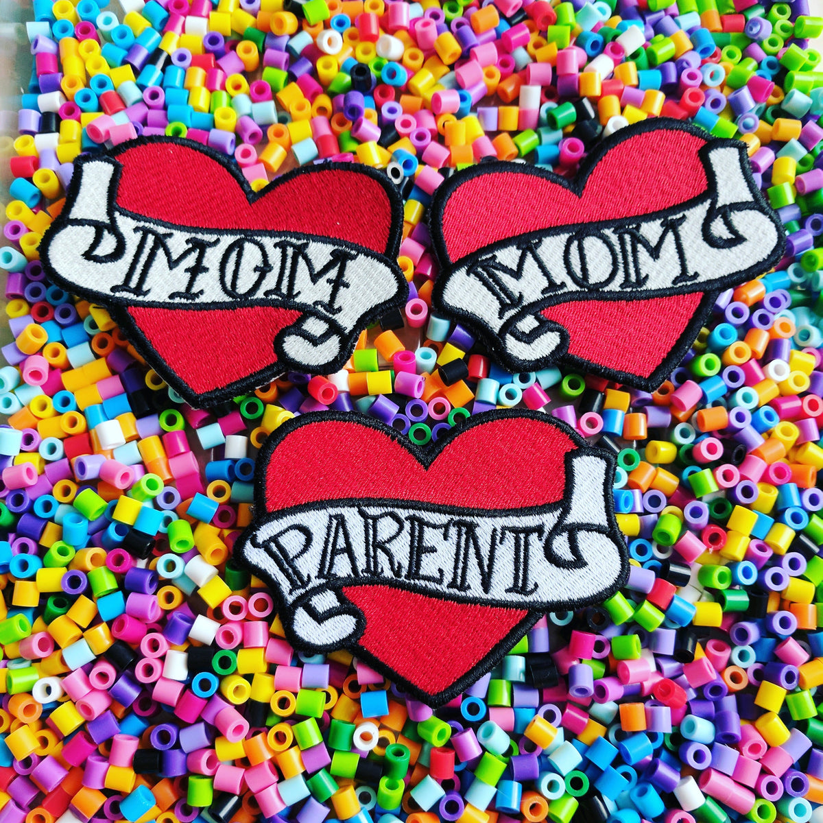 I Love My Parents Heart Tattoo Patches-Modern Rascals-Modern Rascals