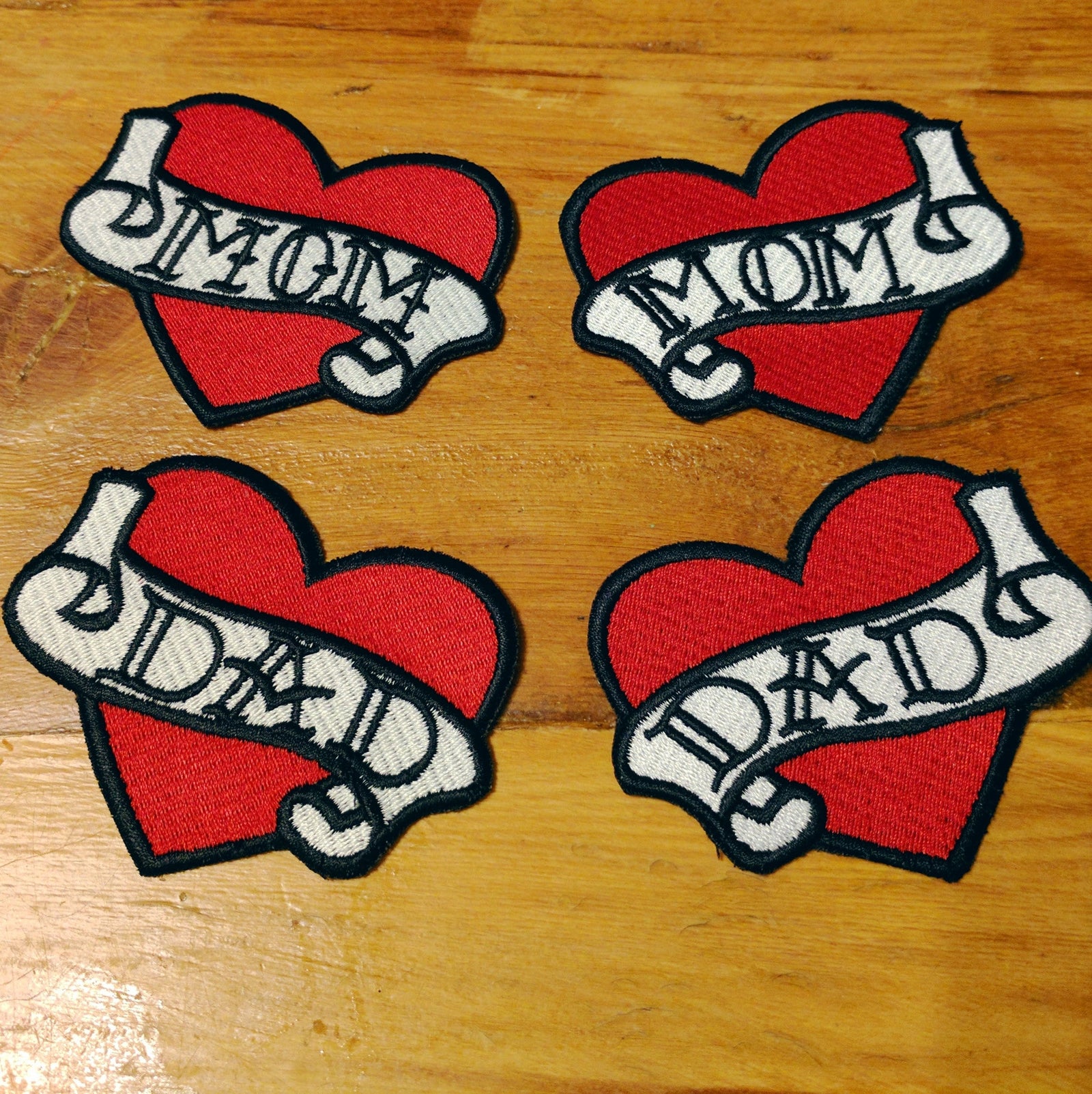 I Love My Parents Heart Tattoo Patches-Modern Rascals-Modern Rascals