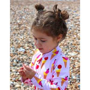 Ice Cream Cones Long Sleeve One Piece Swim Suit - 1 Left Size 2-3 years-Toby Tiger-Modern Rascals