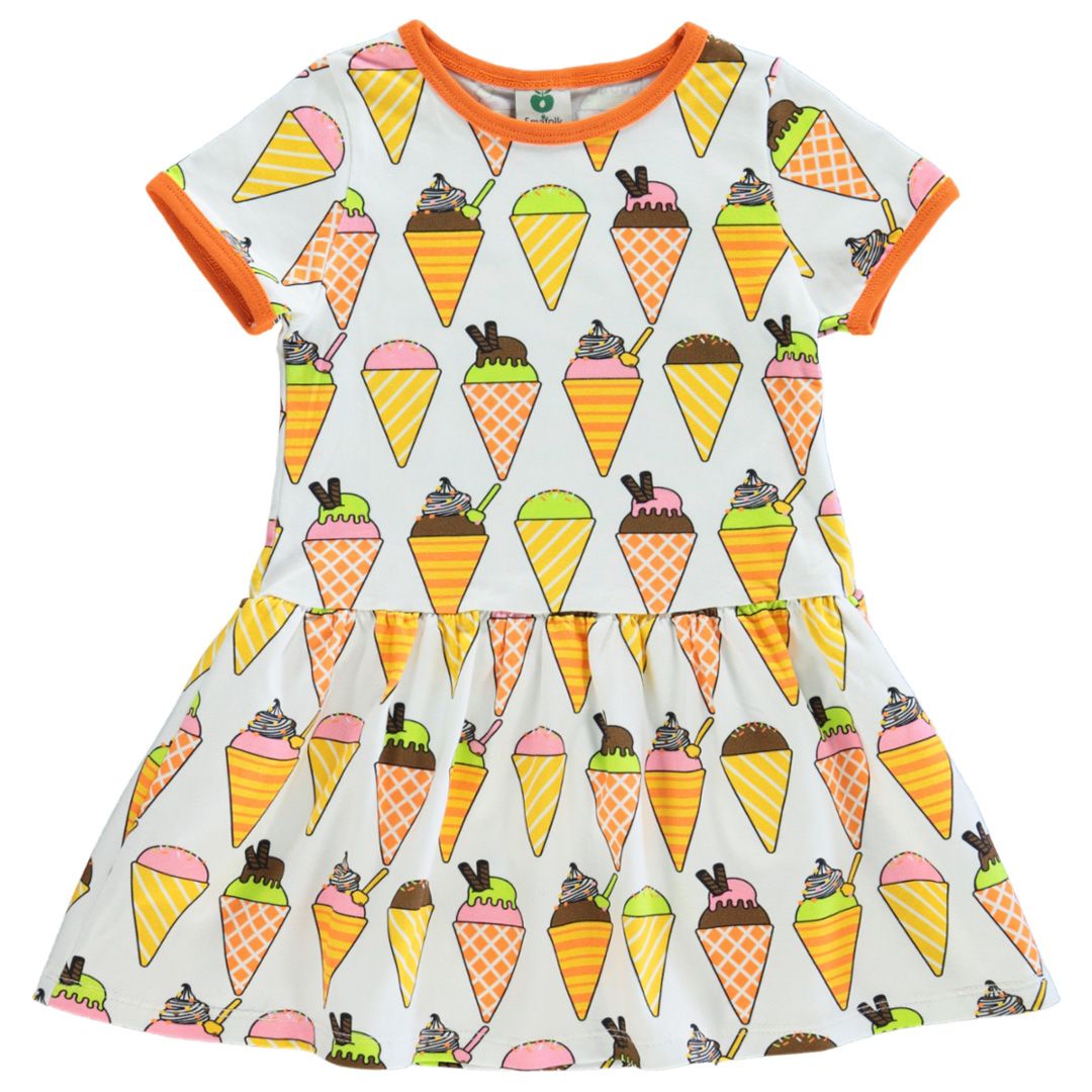 Ice Cream Short Sleeve Dress in Cream-Smafolk-Modern Rascals