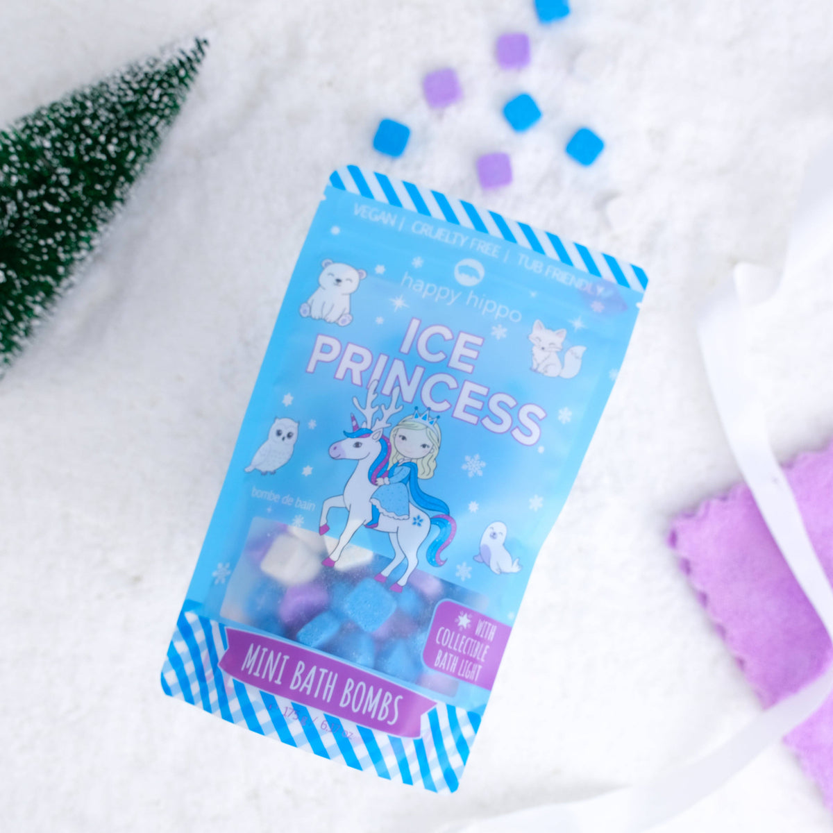 Ice Princess - Mini Bath Bombs with Bath Light-Happy Hippo Bath-Modern Rascals