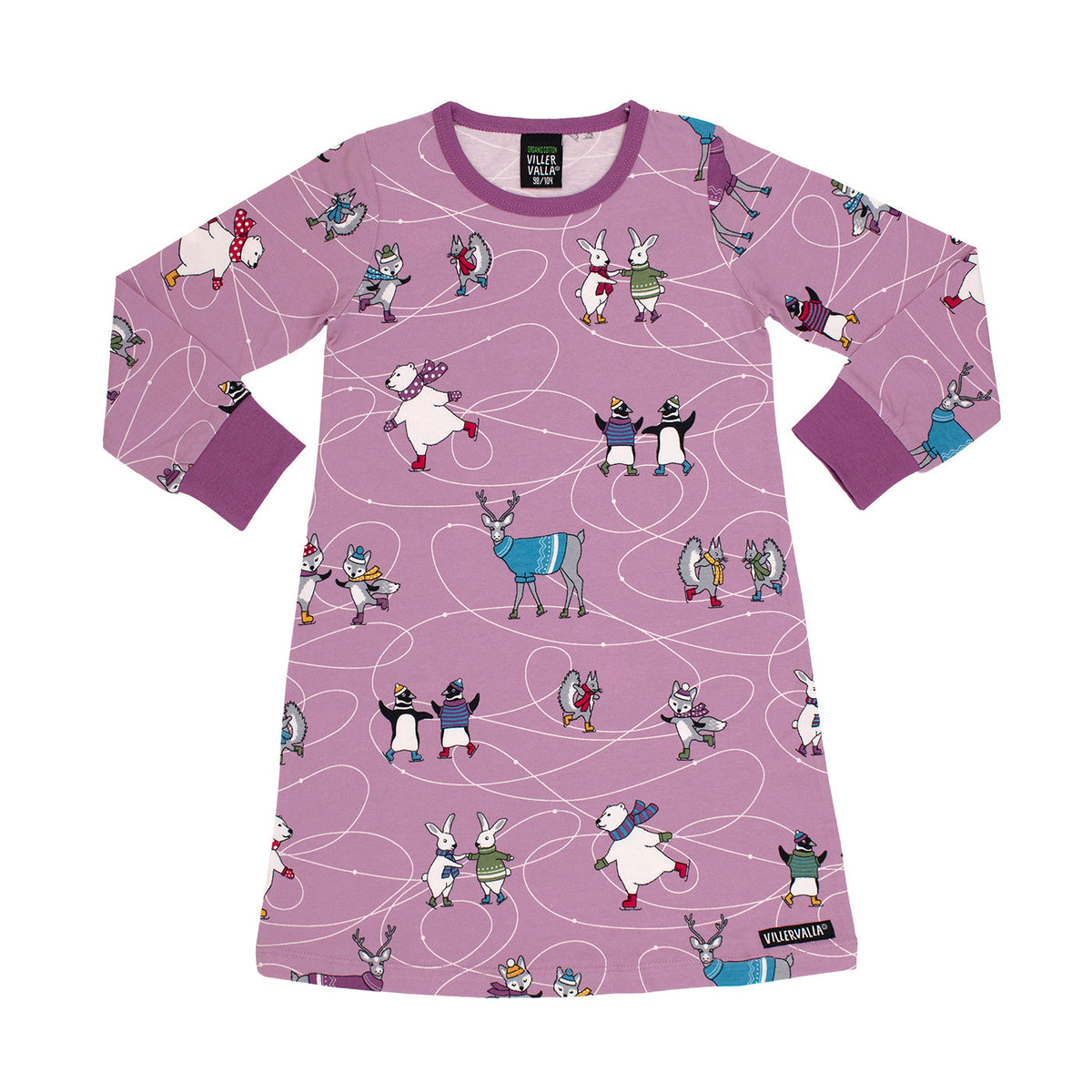 Ice Skating Long Sleeve Dress - Light Smoothie - 1 Left Size 8-10 years-Villervalla-Modern Rascals