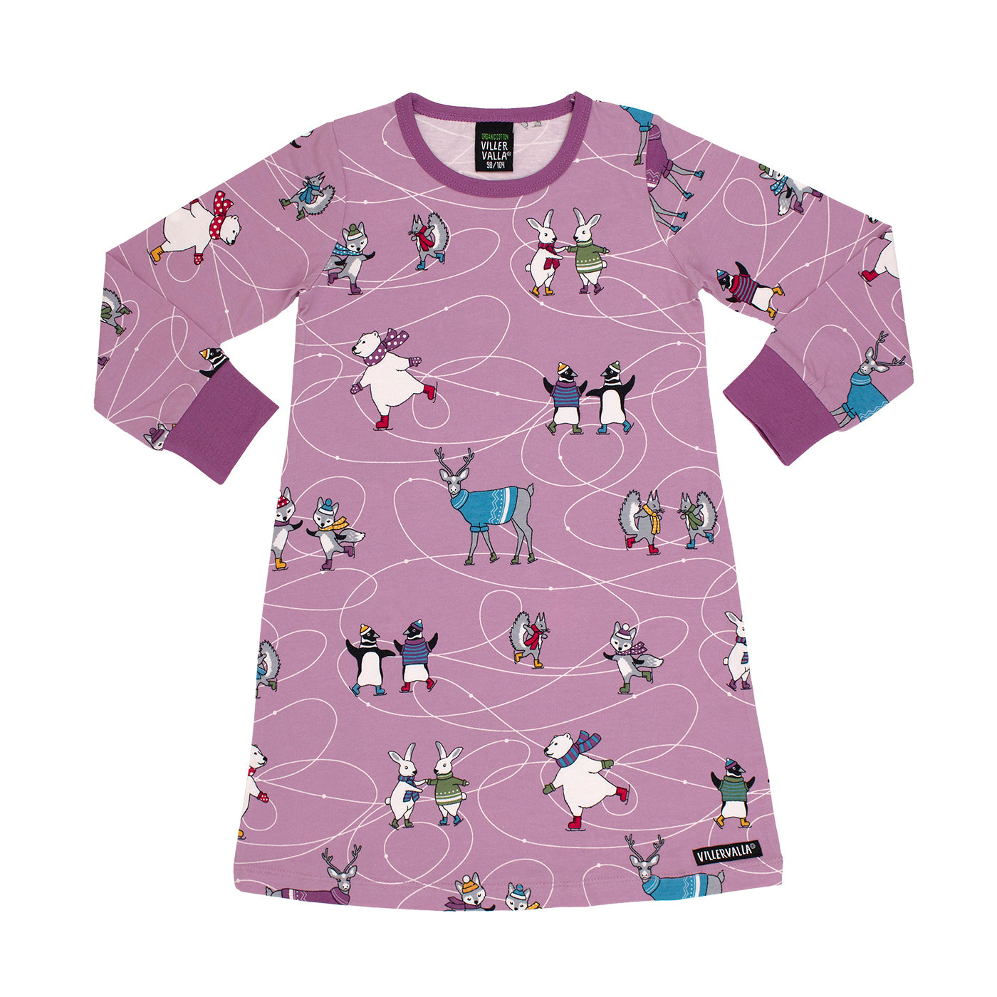 Ice Skating Long Sleeve Dress - Light Smoothie - 1 Left Size 8-10 years-Villervalla-Modern Rascals