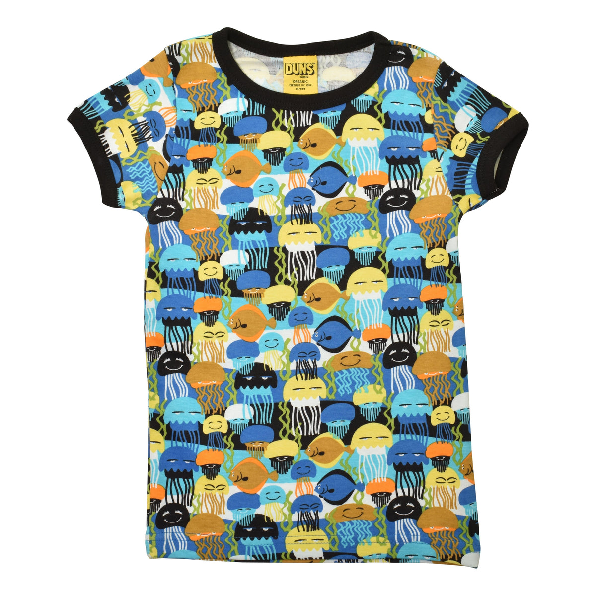 Jellyfish - Black Short Sleeve Shirt - 2 Left Size 6-7 & 12-13 years-Duns Sweden-Modern Rascals