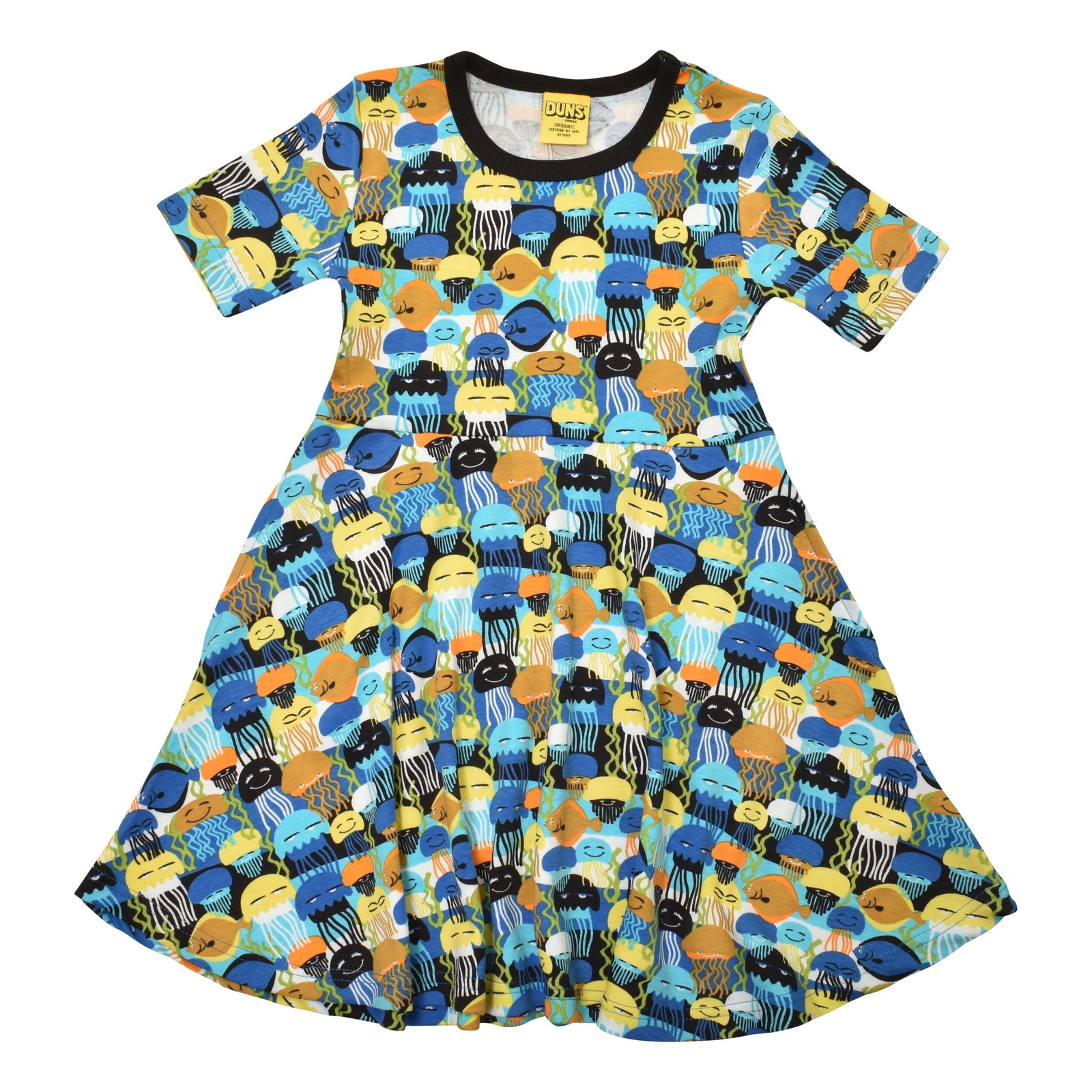 Jellyfish - Black Short Sleeve Skater Dress-Duns Sweden-Modern Rascals