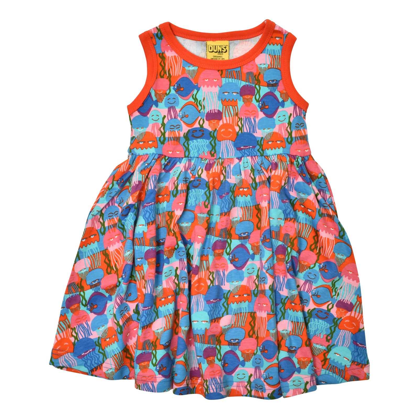 Jellyfish - Blue Sleeveless Dress With Gathered Skirt-Duns Sweden-Modern Rascals