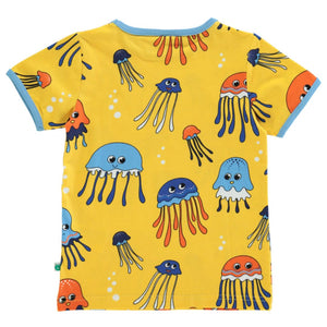 Jellyfish Short Sleeve Shirt in Yellow - 1 Left Size 9-10 years-Smafolk-Modern Rascals