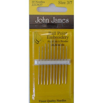 John James Ball Point Embroidery Needles Assortment, Size 3-7, 10 Count-Repair-Modern Rascals