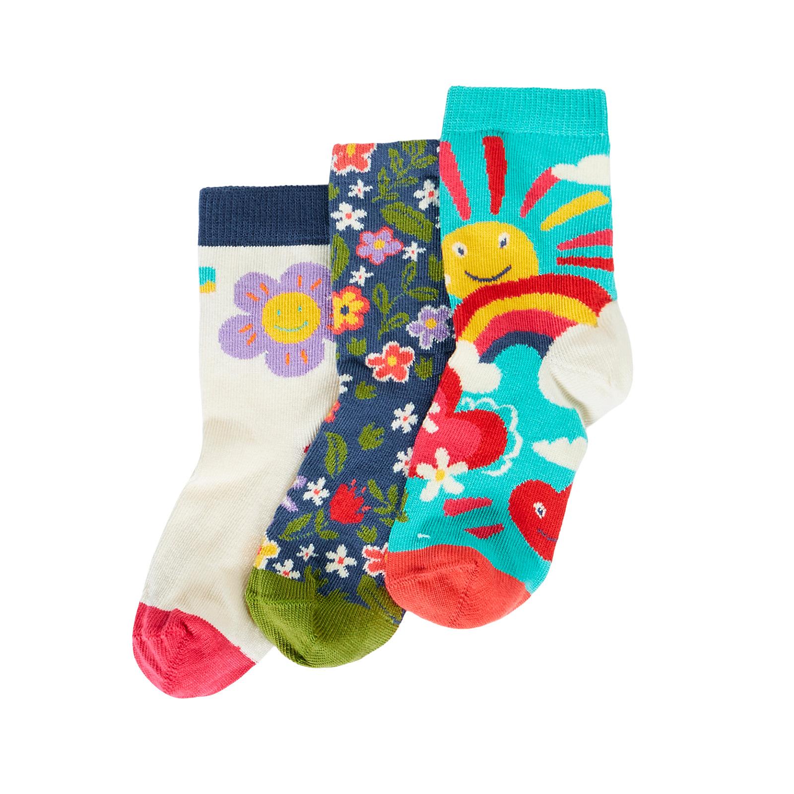 Joy Rock My Socks - 3 Pack - 2 Left Size 4-6 years-Frugi-Modern Rascals