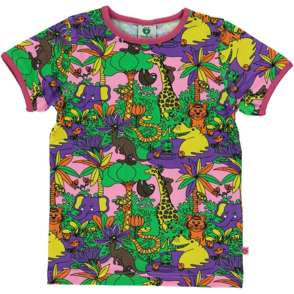 Jungle T-Shirt - Sea Pink - 2 Left Size 9-10 years-Smafolk-Modern Rascals